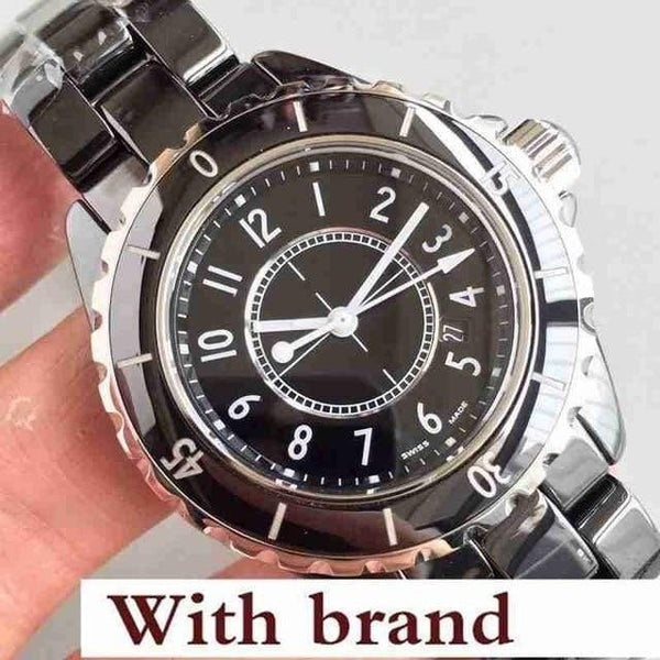 Planet Gates black 38mm Lovers Watch Mens Fashion Women Watch Luxury Casual Waterproof Quartz Ceramic Watches Ladies Wristwatch Gifts Female