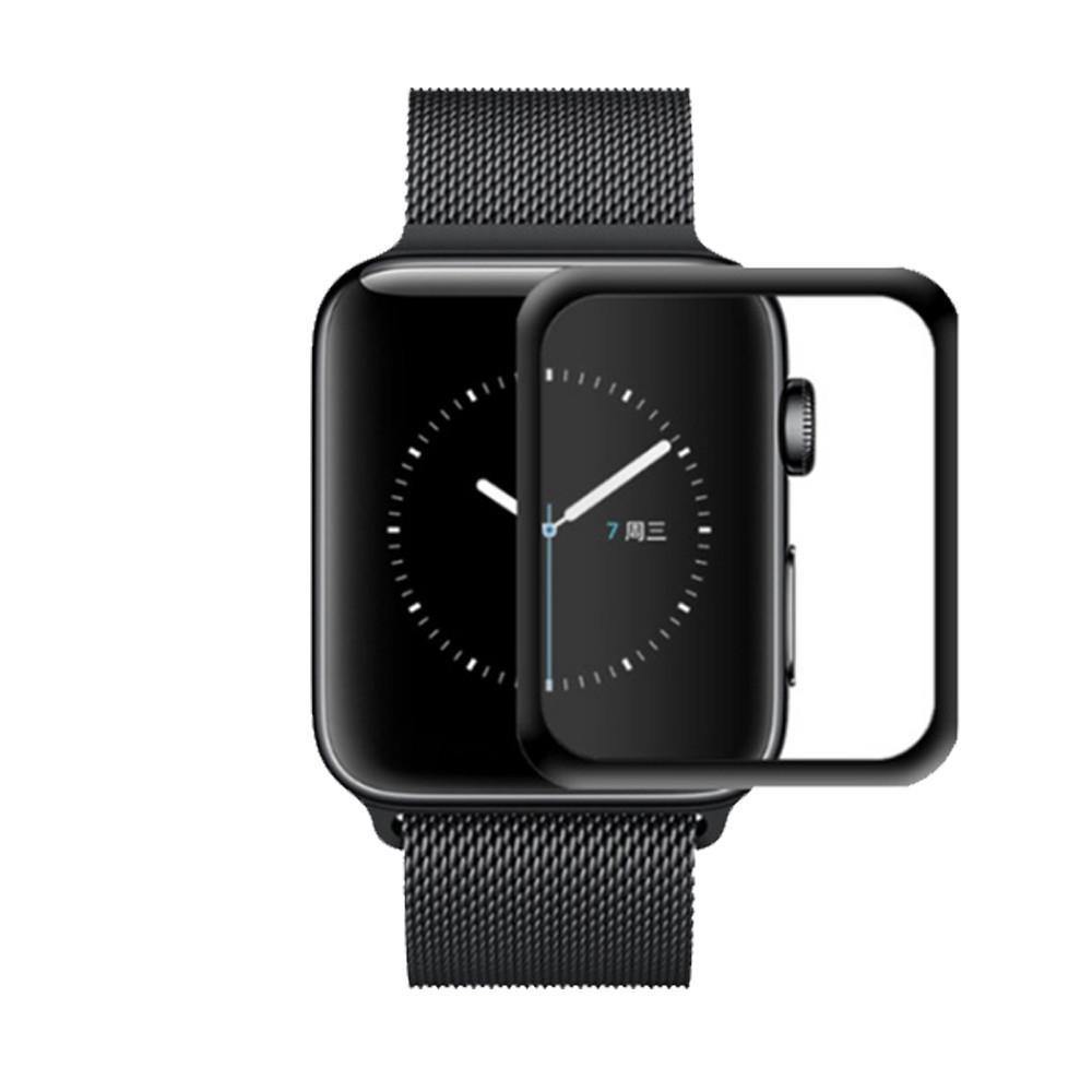 Planet Gates Black 38mm Watch Glass Tempered Watch Glass Screen Protector Durable Anti-Shatter Guard 3D Tempered Glass Film 9H+ HD Dustproof Anti-Glare