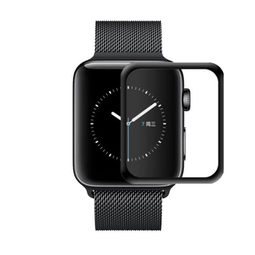 Planet Gates Black 38mm Watch Glass Tempered Watch Glass Screen Protector Durable Anti-Shatter Guard 3D Tempered Glass Film 9H+ HD Dustproof Anti-Glare