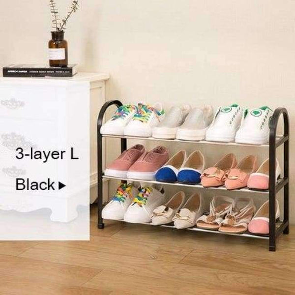 Planet Gates Black 3l L Minimalist Modern Assembly Metal Shoe Rack Standing Shoe Organizer Space Saver Living room Shoe Storage Rack for home furniture