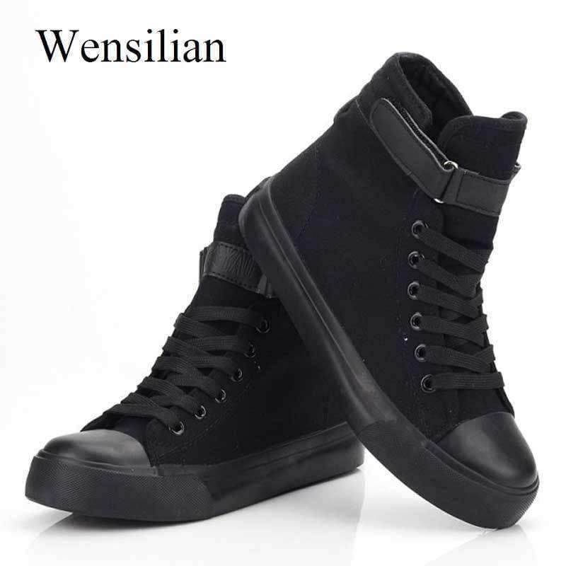 Planet Gates black / 4.5 High Top Sneakers Women Vulcanize Shoes Basket Femme White Canvas Shoes Woman Lace Up Trainers Women Tenis Feminino Casual