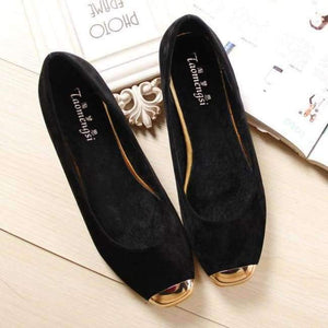 Planet Gates Black / 4.5 Square toe metal decoration designer women flats shoes casual style leather ballet flats 2018 new arrival summer basic