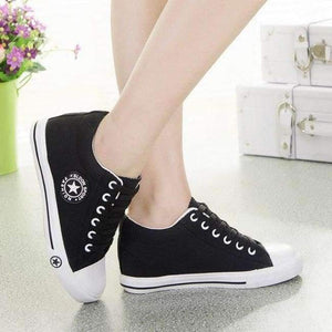 Planet Gates black / 4.5 Women's Vulcanize Shoes Female Spring Autumn Casual Students White Canvas Shoes  Style Solid Colors zapatillas mujer AC410