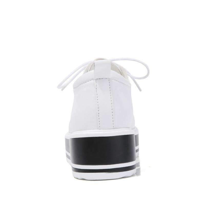 Planet Gates Black / 4 AODLEE Spring Autumn Platform Leather Shoes Women Creepers Casual Shoes Woman Flats Lace-Up Black Ladies Shoes Zapatos Mujer