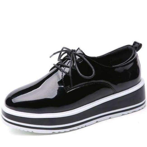 Planet Gates Black / 4 AODLEE Spring Autumn Platform Leather Shoes Women Creepers Casual Shoes Woman Flats Lace-Up Black Ladies Shoes Zapatos Mujer