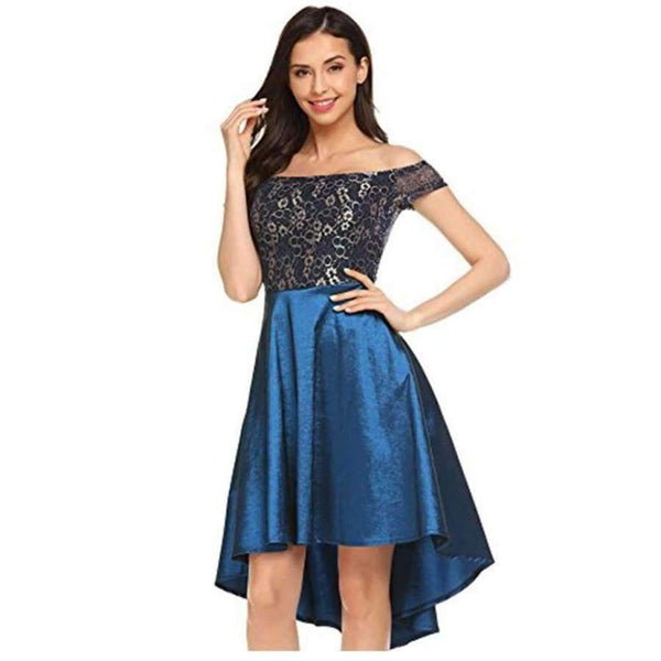 Planet Gates Black / 4 / China Cocktail Dresses Unique High/Low Embroidery Lace Short Party Gown CG00718 Vintage Knee Length vestido coctel