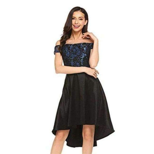 Planet Gates Black / 4 / China Cocktail Dresses Unique High/Low Embroidery Lace Short Party Gown CG00718 Vintage Knee Length vestido coctel