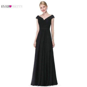 Planet Gates Black / 4 / China Evening Dresses EP08633 Women Elegant Sexy Beading Deep V neck Long Evening Gown 2018 Chiffon Dress robe de soiree