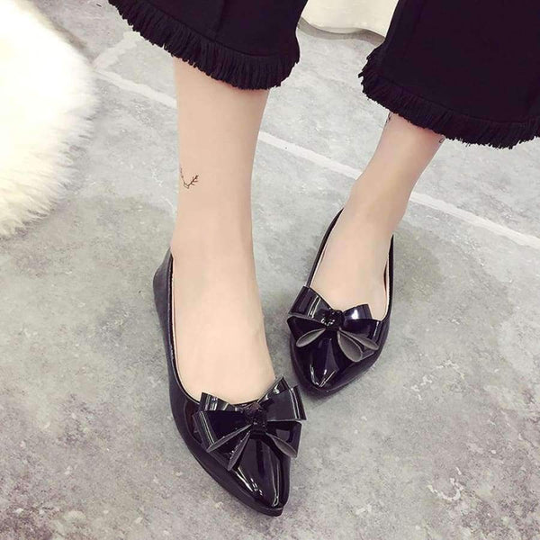 Planet Gates Black / 4 / China ladies shoes platform Fashion Bow Pointed Toe Women Flats Woman Flat Shoes Ballet Flats Ladies  #NFA
