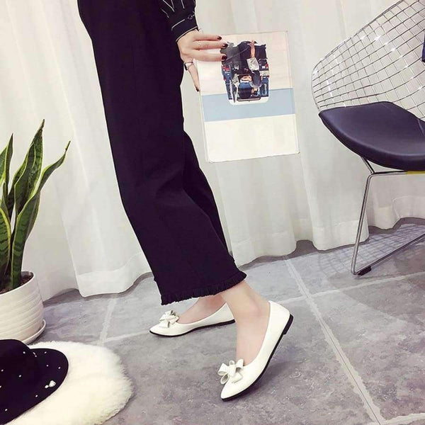 Planet Gates Black / 4 / China ladies shoes platform Fashion Bow Pointed Toe Women Flats Woman Flat Shoes Ballet Flats Ladies  #NFA