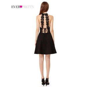 Planet Gates Black / 4 Cocktail Dresses Cotton Empire Halter Mini Party Dresses Ever Pretty AS05587 Black Cocktail Dress