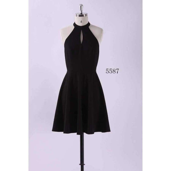 Planet Gates Black / 4 Cocktail Dresses Cotton Empire Halter Mini Party Dresses Ever Pretty AS05587 Black Cocktail Dress