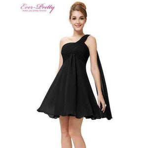 Planet Gates Black / 4 Cocktail Dresses Ever Pretty HE03537 One Shoulder Ruffles Padded Chiffon Short Vestido 2018 Cocktail Dresses
