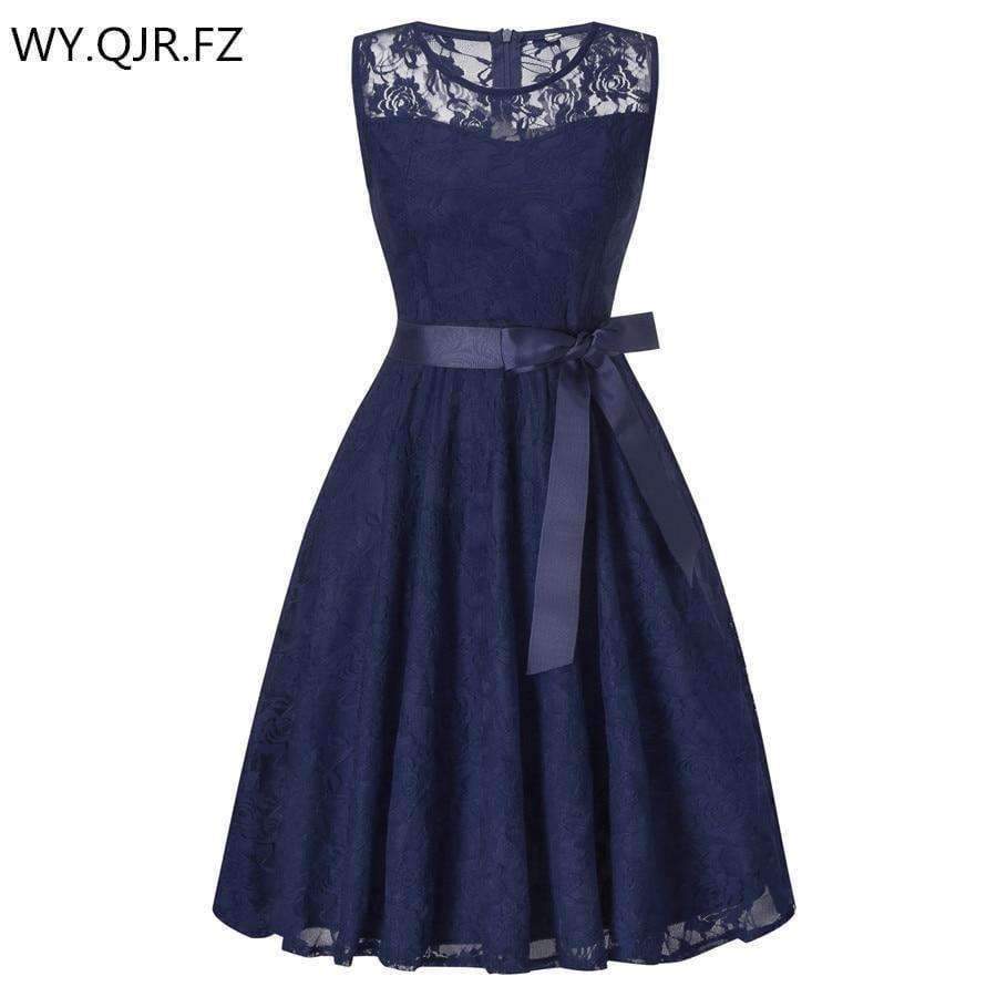 Planet Gates Black / 4 Collar dark blue Bow Short Bridesmaid Dresses wedding party dress 2018 prom gown Ladies women's fashion wholesale