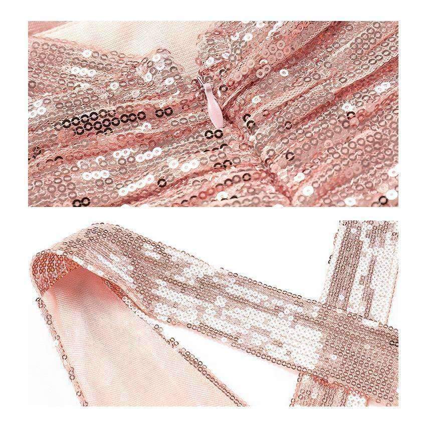 Planet Gates Black / 4 European American fashion women back strap sexy black long Bridesmaid dresses cross-back sequined wedding party dress