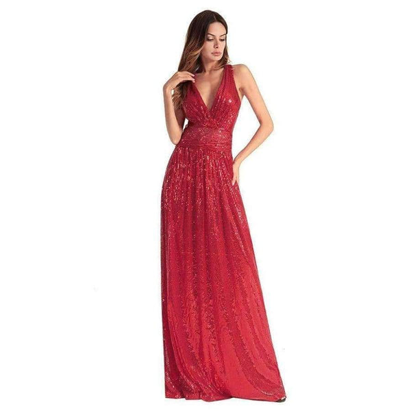 Planet Gates Black / 4 European American fashion women back strap sexy black long Bridesmaid dresses cross-back sequined wedding party dress