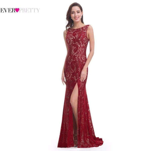 Planet Gates Black / 4 Evening Dress Ever Pretty EP08859 2018 Long Sexy Sleeveless Split Formal Celebrity Lace Evening Gown Dresses robe longue