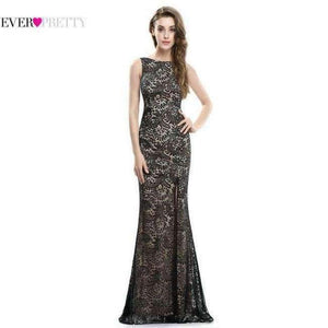 Planet Gates Black / 4 Evening Dress Ever Pretty EP08859 2018 Long Sexy Sleeveless Split Formal Celebrity Lace Evening Gown Dresses robe longue