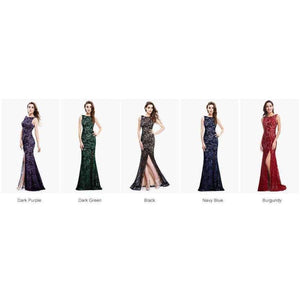 Planet Gates Black / 4 Evening Dress Ever Pretty EP08859 2018 Long Sexy Sleeveless Split Formal Celebrity Lace Evening Gown Dresses robe longue