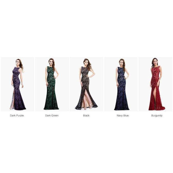 Planet Gates Black / 4 Evening Dress Ever Pretty EP08859 2018 Long Sexy Sleeveless Split Formal Celebrity Lace Evening Gown Dresses robe longue