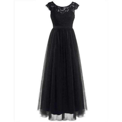 Planet Gates Black / 4 Grey Lace Long Bridesmaid Dresses 2017 Chiffon Dusty Rose Wine Red Pearl Pink Floor Length Wedding Party Summer Dresses