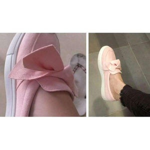 Planet Gates Black / 4 MCCKLE Women Loafers Plus Size Platform Slip On Bowtie Flat Shoes Sewing Casual Bowknot Shoe For Female Flock Moccasins Footwear