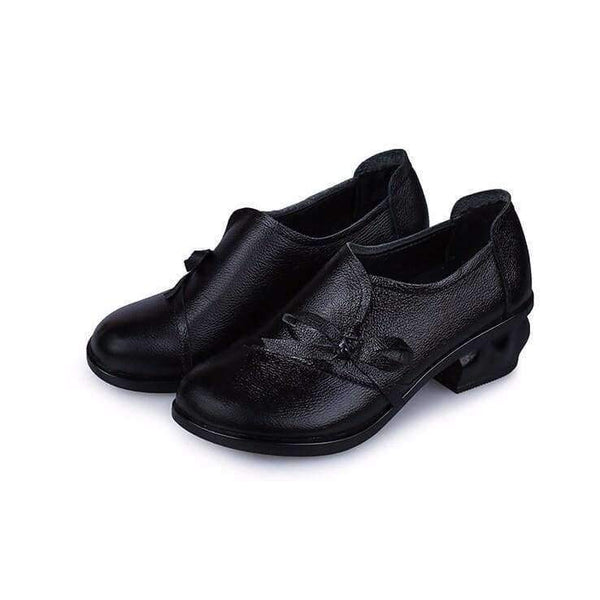 Planet Gates Black / 4 RUSHIMAN Spring Autumn Fashion Loafers 100% Genuine Leather Single Shoes Soft Casual Flat Shoes Women Flats mother shoes 35-40 #