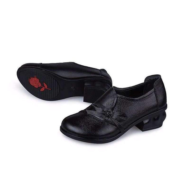 Planet Gates Black / 4 RUSHIMAN Spring Autumn Fashion Loafers 100% Genuine Leather Single Shoes Soft Casual Flat Shoes Women Flats mother shoes 35-40 #