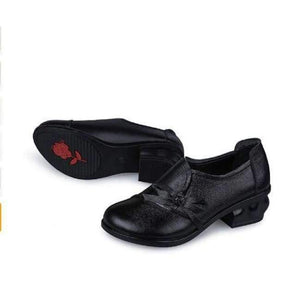 Planet Gates Black / 4 RUSHIMAN Spring Autumn Fashion Loafers 100% Genuine Leather Single Shoes Soft Casual Flat Shoes Women Flats mother shoes 35-40 #