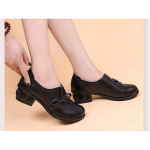 Planet Gates Black / 4 RUSHIMAN Spring Autumn Fashion Loafers 100% Genuine Leather Single Shoes Soft Casual Flat Shoes Women Flats mother shoes 35-40 #