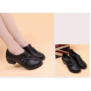 Planet Gates Black / 4 RUSHIMAN Spring Autumn Fashion Loafers 100% Genuine Leather Single Shoes Soft Casual Flat Shoes Women Flats mother shoes 35-40 #