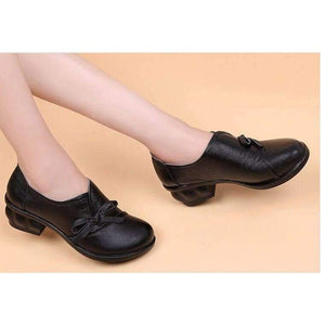 Planet Gates Black / 4 RUSHIMAN Spring Autumn Fashion Loafers 100% Genuine Leather Single Shoes Soft Casual Flat Shoes Women Flats mother shoes 35-40 #