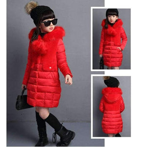 Planet Gates Black / 4 Winter Big Girls Warm Thick Jacket Outwear Clothes Cotton Padded Kids Teenage Coat Children Faux Fur Hooded Parkas P28