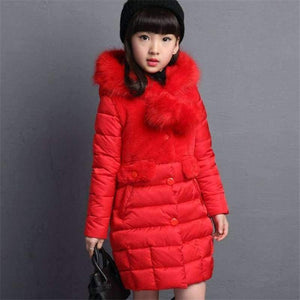 Planet Gates Black / 4 Winter Big Girls Warm Thick Jacket Outwear Clothes Cotton Padded Kids Teenage Coat Children Faux Fur Hooded Parkas P28