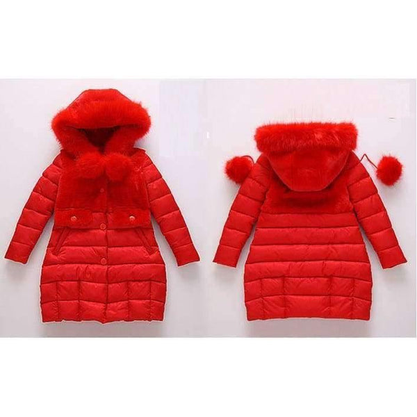 Planet Gates Black / 4 Winter Big Girls Warm Thick Jacket Outwear Clothes Cotton Padded Kids Teenage Coat Children Faux Fur Hooded Parkas P28
