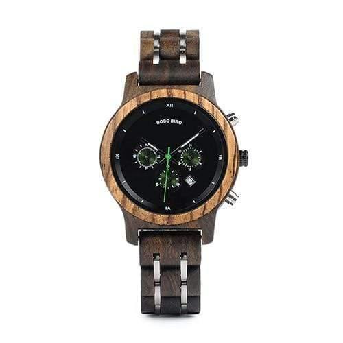 Planet Gates black 40mm Wooden Watches for Lovers Wood and Steel Combined Design with Stop Watch Three Colors Option