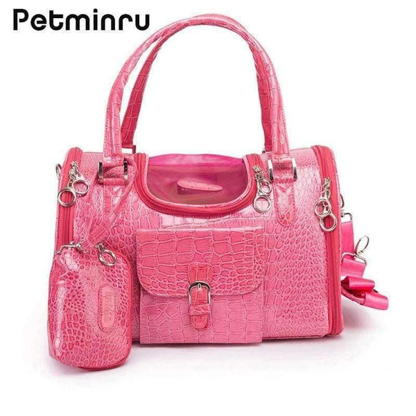Planet Gates Black / 40x26x20cm Portable Outdoor Pet Cat Dog Carrier Bag With Purse Pu Leather Travel Small Dog Chihuahua Teddy Carrying Bag Handbag