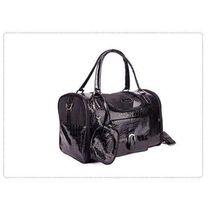 Planet Gates Black / 40x26x20cm Portable Outdoor Pet Cat Dog Carrier Bag With Purse Pu Leather Travel Small Dog Chihuahua Teddy Carrying Bag Handbag