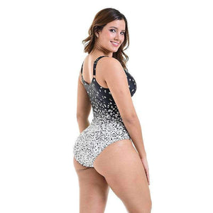 Planet Gates Black / 44 Women Swimwear One Pieces Swimsuits Summer Print Floral High Waist Bodysuit Bathing Suits Black Plus Size Swimwear