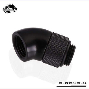Planet Gates Black 45 Diamond B-RD90-X/B-RD45-X 45/90 Degree Female-Male Rotate Fitting Rotatable Elbow For PC Water Cooling G1/4
