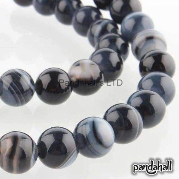 Planet Gates Black 48pcs/pack Round Beads Natural Stone 8mm for Jewelry Making DIY Bracelets Necklaces Dyed