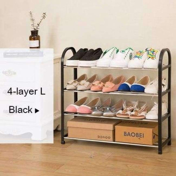 Planet Gates Black 4l L Minimalist Modern Assembly Metal Shoe Rack Standing Shoe Organizer Space Saver Living room Shoe Storage Rack for home furniture