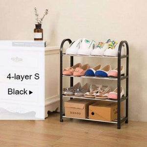 Planet Gates Black 4l S Minimalist Modern Assembly Metal Shoe Rack Standing Shoe Organizer Space Saver Living room Shoe Storage Rack for home furniture