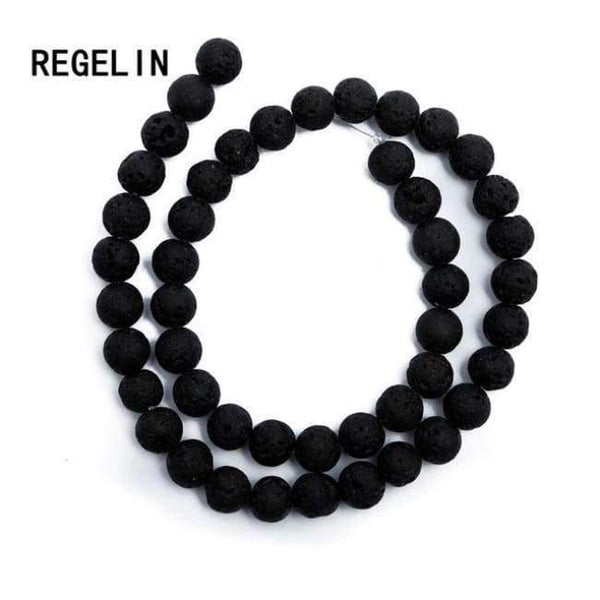 Planet Gates Black / 4MM REGELIN Colorful Volcanic Lava Stone Round Loose beads Natural Stone Rock Ball DIY For Jewelry Bracelet/Necklace Making Gift