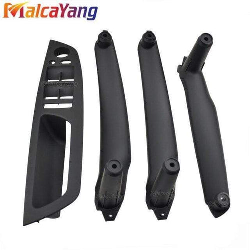 Planet Gates Black 4pcs Left Right Side Inner Interior Armrest Door Panel Handle Pull Trim Cover For BMW E70 X5 E71 X6