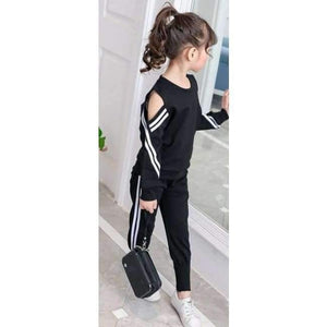 Planet Gates Black / 4T 5 6 7 8 9 10 11 12 13 Years Spring Clothes Set For Girls Teenagers 2018 Shirt + Pant 2pcs Children Clothing Set Meisjes Kleding