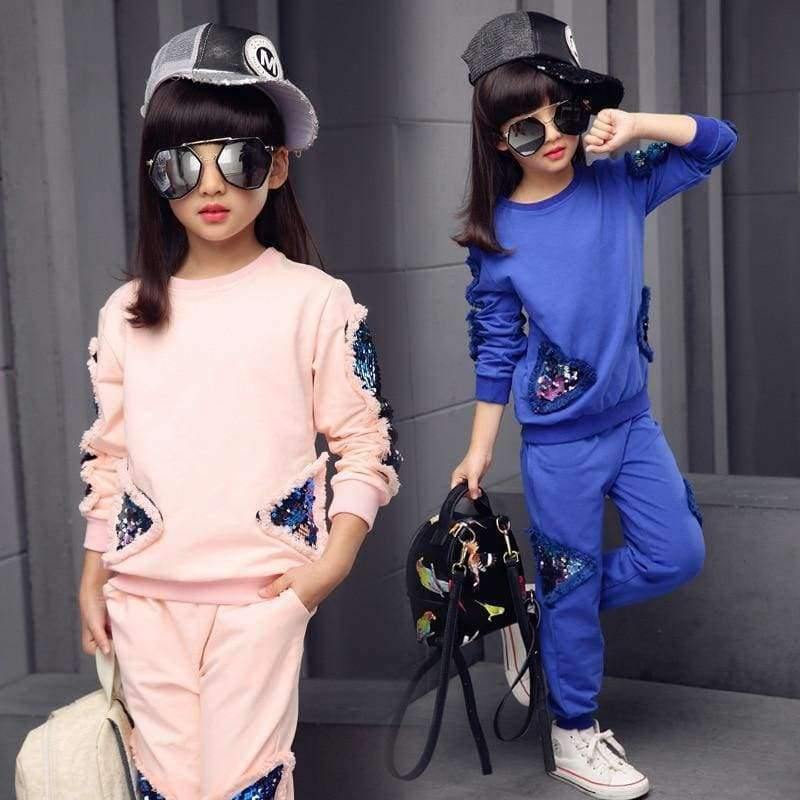 Planet Gates Black / 4T Children Girls clothing set autumn teenage girls sport suit school kids clothes tracksuit girls clothes set two piece 4~12T