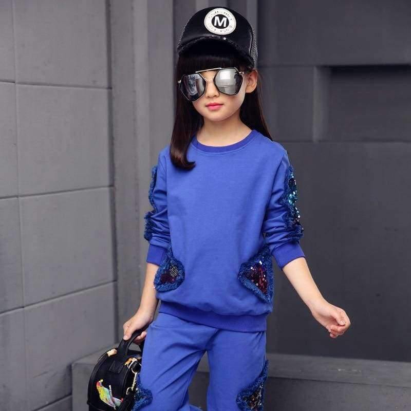 Planet Gates Black / 4T Children Girls clothing set autumn teenage girls sport suit school kids clothes tracksuit girls clothes set two piece 4~12T