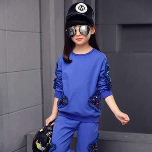 Planet Gates Black / 4T Children Girls clothing set autumn teenage girls sport suit school kids clothes tracksuit girls clothes set two piece 4~12T