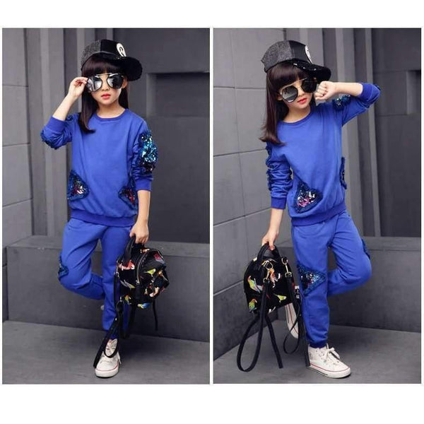 Planet Gates Black / 4T Children Girls clothing set autumn teenage girls sport suit school kids clothes tracksuit girls clothes set two piece 4~12T